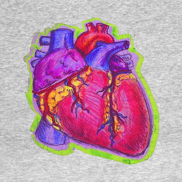 Anatomical Heart Doodle- Anatomy Med Drawing by ckrickett